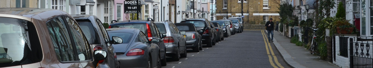 Cars parked on street