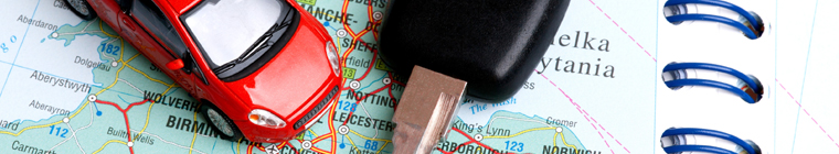Map, car, key